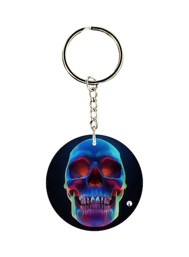 Skull Printed Double Sided Keychain