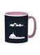 Moon And Stars Printed Coffee Mug Black/Pink 11ounce