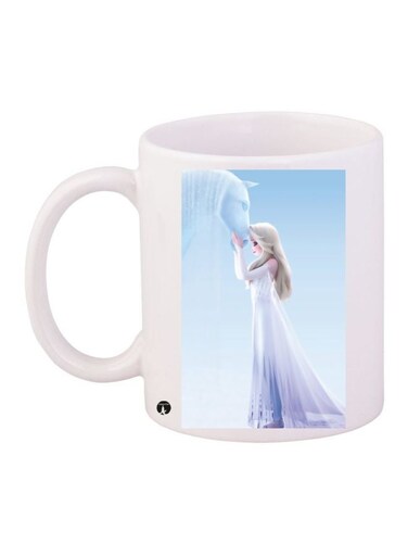 Cartoon Printed Coffee Mug White/Blue/Grey 11ounce