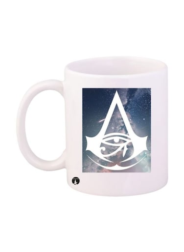 Video Game Assassin's Creed Printed Mug White/Blue Standard Size