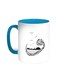Arabic Letters Printed Coffee Mug Turquoise/White 11ounce
