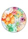 Flowers Printed Fridge Magnet Round Multicolour