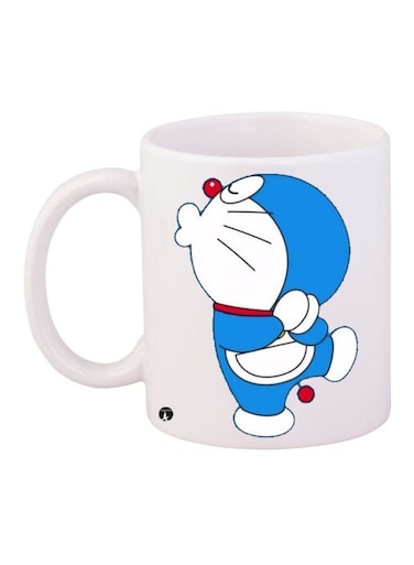 Doraemon Printed Coffee Mug White/Blue/Red 11ounce