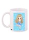 Cartoon Girl Printed Coffee Mug White/Blue/Beige