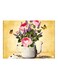 Floral Themed Metallic Plate Beige/Purple/Green 20x15cm