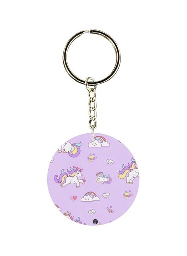 Unicorn Printed Single Sided Keychain