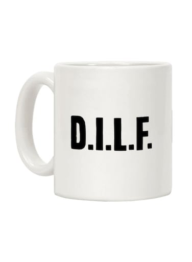 D.I.L.F. Printed Coffee Mug White