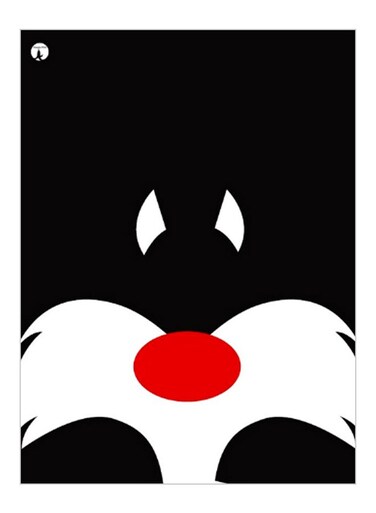 Printed Decorative Plate Black/White/Red 15 x 20cm