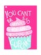 Cup Cake Themed Metallic Plate Pink/Blue/White 20x15cm