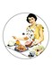 Vintage Art Printed Fridge Magnet Multicolour