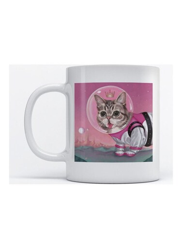 Mug Cute Cat for Coffee and Tea White