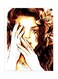 Emotion Themed Metallic Plate Brown/White/Yellow 20x15cm
