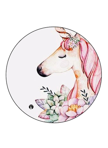 An Unicorn Printed Fridge Magnet Round Multicolour