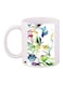 Floral Printed Coffee Mug White/Blue/Green 11ounce