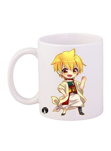 Labyrinth Of Magic Anime Printed Mug White/Yellow/Beige 11ounce