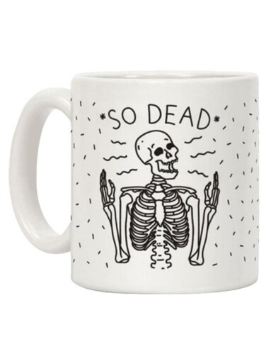 So Dead Skeleton Printed Coffee Mug White/Black