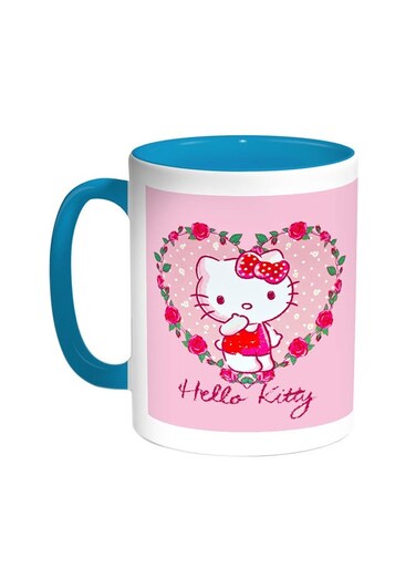 Hello Kitty Printed Coffee Mug Turquoise/White 11ounce