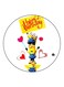Happy Birthday Minion Printed Fridge Magnet White/Yellow/Blue 5.5cm