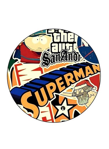 Cartoon Printed Fridge Magnet Multicolour 5.5 x 5.5cm