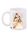 Floral Girl Printed Coffee Mug White/Yellow/Pink 11ounce