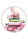 Books Printed Fridge Magnet White/Pink/Green 5.5cm