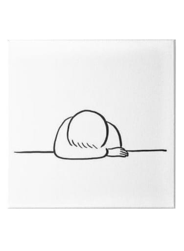 Animation Hidden Frame Canvas Wall Painting White/Black 50 x 50cm