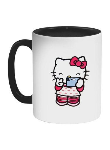 Hello Kitty Printed Coffee Mug White/Pink/Black 11ounce