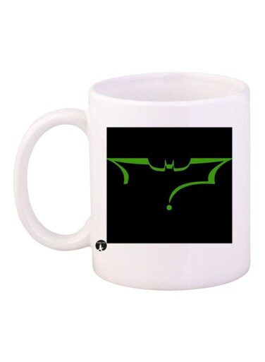 Batman Printed Coffee Mug White/Black/Green Standard Size