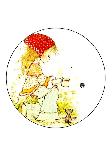 Girl Printed Fridge Magnet Multicolour