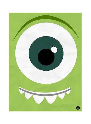 Disney Metal Plate Poster Green/White