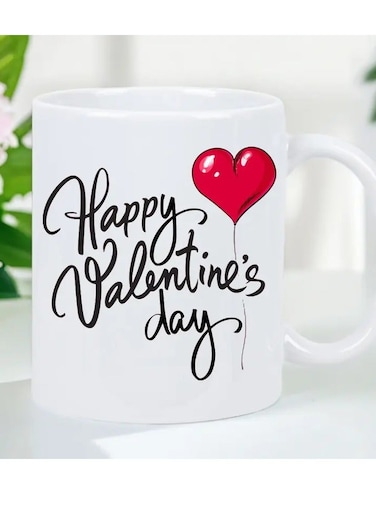 RYN&reg; Happy Valentine's Day Ceramic Coffee Mug - Insulated, Reusable &amp; Perfect Gift for Birthdays, Holidays, Christmas, New Year, White