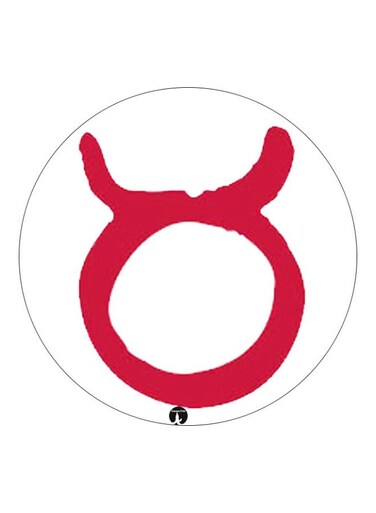 Taurus Zodiac Sign Printed Fridge Magnet White/Red 5.5cm