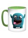 Colourful Monster Printed Coffee Mug Blue/White/Green