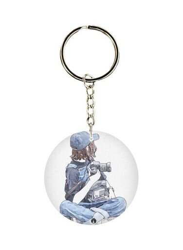 Girl Printed Double Sided Keychain