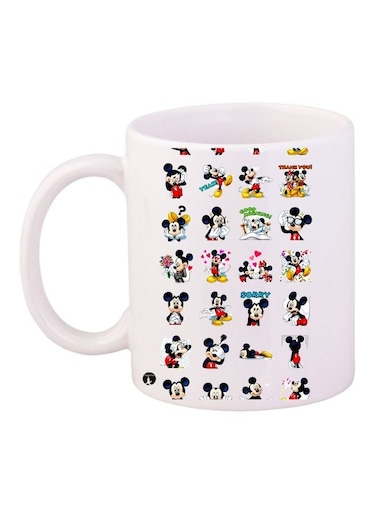 Mickey Mouse Printed Coffee Mug White/Red/Black 11ounce