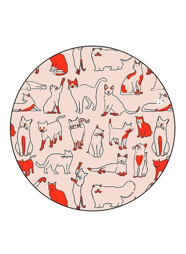 Cats Printed Fridge Magnet Multicolour