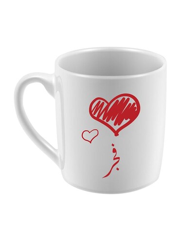 Fajr Name Printed Ceramic Mug For Coffee And Tea White/Red 10x5cm