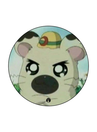 Anime Hamtaro Theme Printed Fridge Magnet Grey/Yellow/Green