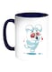 Rabbit Printed Coffee Mug White/Blue 11ounce