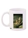Cat Printed Coffee Mug White/Green/Beige 11ounce
