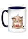 Cartoon Drawings Owl Printed Coffee Mug Blue/White/Red