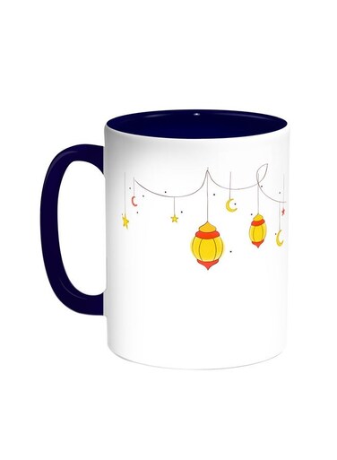 Ramadan Lanterns Printed Coffee Mug Blue/White 11ounce