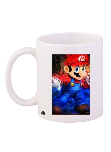 Super Mario Printed Coffee Mug White/Blue/Red