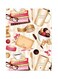 Books Themed Metallic Plate Beige/Pink/Brown 20x15cm