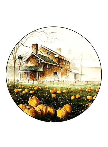 House Printed Fridge Magnet Round Multicolour