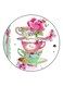 Tea Cup Printed Fridge Magnet White/Pink/Green 5.5cm