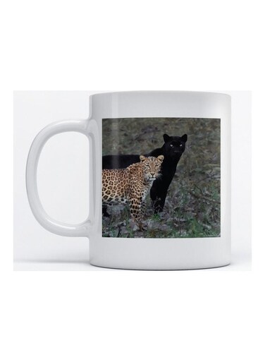 Mug Leopard and Jaguar for Coffee and Tea White