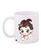 Cartoon Printed Coffee Mug White/Brown/Pink 11ounce