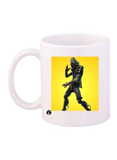 Game Fortnite Character Printed Mug White/Yellow/Black