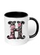 RYN&reg; Ceramic Coffee Mug with Initial Design Printed Gift for Coffee and Tea Lovers 11 Oz alphabet H